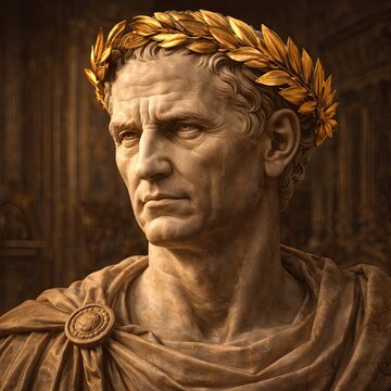 Bust of Julius Caesar with crown
