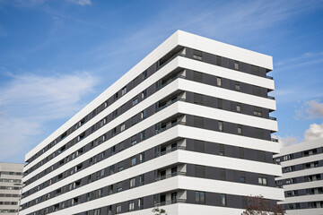 Obraz premium Modern Residential Buildings with a beautiful blue sky background