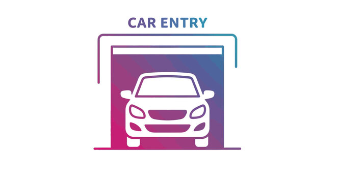 Car Entry Illustration with Vehicle Icon.