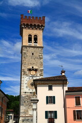 Fototapeta premium Historic clock tower at lake garda, Lonato del Garda, Italy