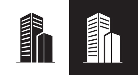 Obraz premium Skyscraper Icons: Business Buildings - Modern style icon - Glyph icon set - Glyph solid icon - Editable modern style icon