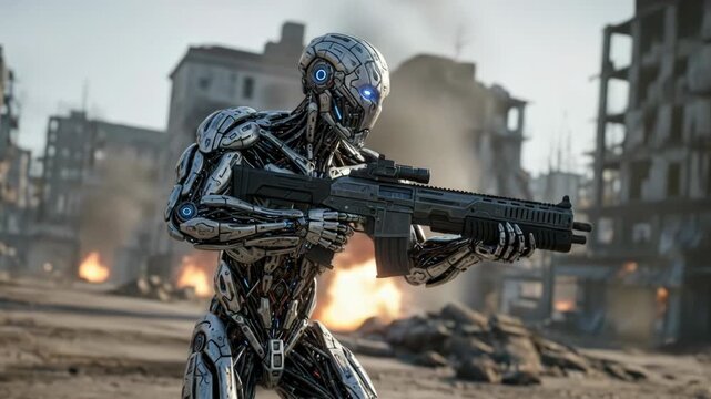 android soldier in war