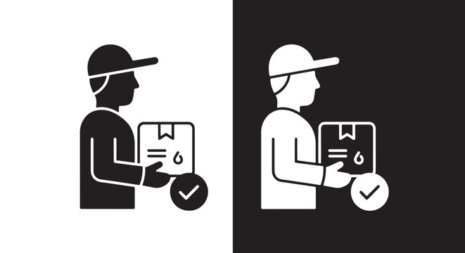 Delivery Icon Set Vector - Line and glyph solid icon and logo templete - Blue icon set - Minimalist, flat icon