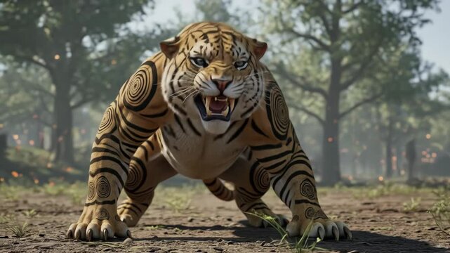 warrior tiger in the jungle