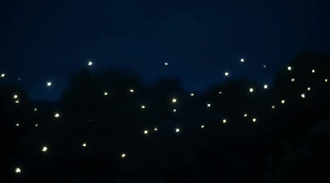 Night Sky with Twinkling Stars in a Triptych Collage