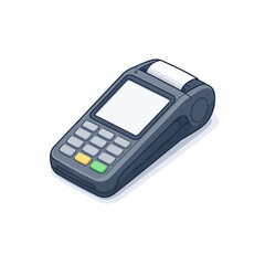 Obraz premium Modern isometric payment terminal for secure electronic card transactions, facilitating efficient point of sale operations and financial processing