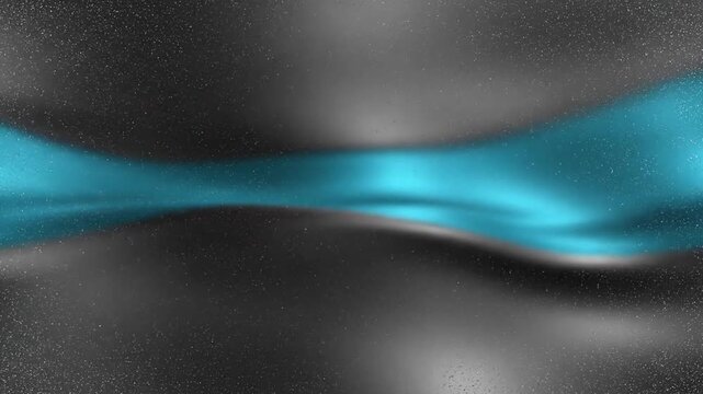 Abstract flowing turquoise wave pattern against a dark grey background with subtle white speckles and soft reflections a futuristic digital art concept