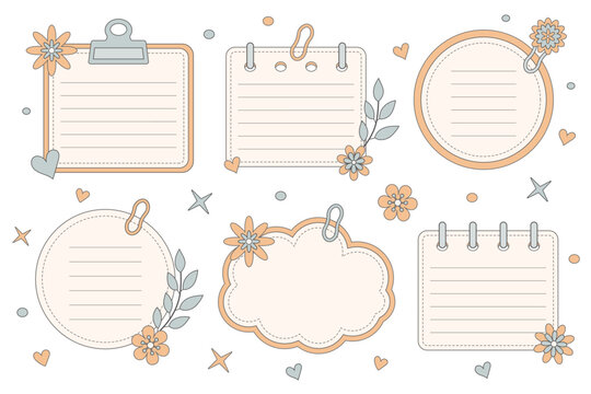 Decorative note frames collection with elegant borders for messages and notes