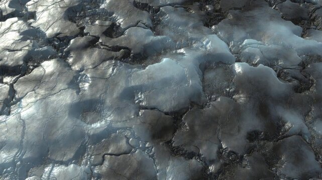 Seamless PBR Frozen Liquid Metal Texture with Natural Imperfections