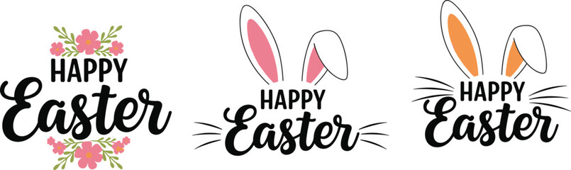 Vector easter bunny silhouette greeting cards © Universal Icons Lab