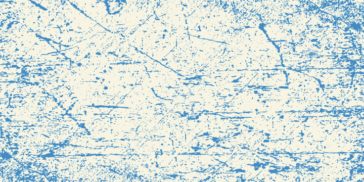 Grunge grainy blue brush stroke with spray texture. Hand drawn distress damaged vintage banner with zigzag bold line. Rough thick brush stroke texture. Spray paint effect vector background.