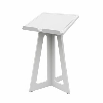 Modern minimalist white stool with square top for contemporary spaces