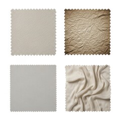 Obraz premium Four distinct textures of fabric samples showcasing different weaving techniques and finishes