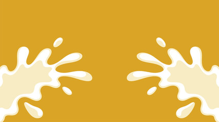 Obraz premium White milk splashes yellow background