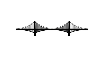 Fototapeta premium Iconic Suspension Bridge Silhouette, Engineering Marvel, Modern Architecture, Cityscape Element