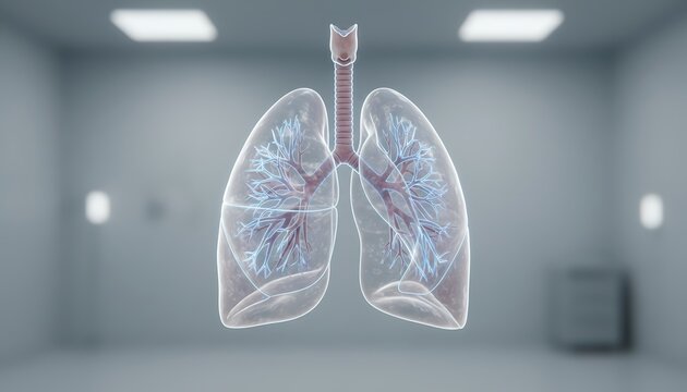 Transparent Lungs Anatomy in Medical Hospital Setting