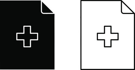 Obraz premium Medical Document Icons Set Vector