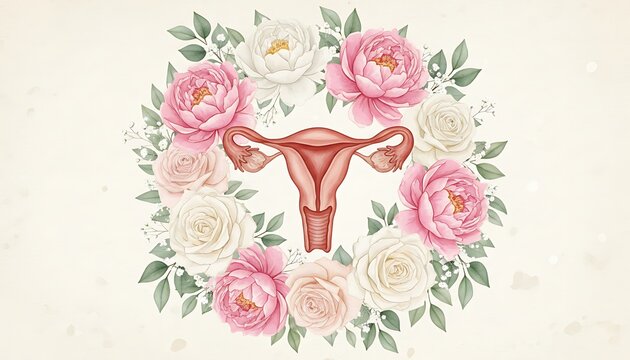 Floral Circle with Uterus Centerpiece