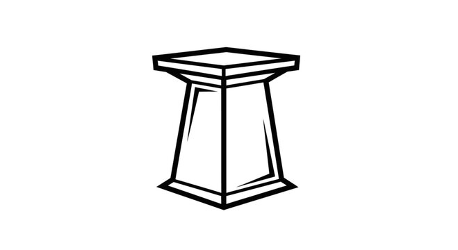 Geometric pedestal icon, minimalist pedestal symbol, vector illustration