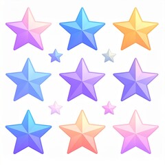 Obraz premium Colorful star shapes in various sizes.