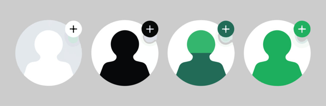User profile add icons person with plus sign for social network account vector