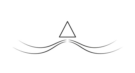 Fototapeta premium Abstract geometric triangle and wavy lines, minimalist design, clean background