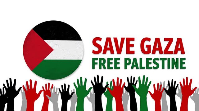 Graphic design promoting awareness and solidarity with the people of Gaza Palestine