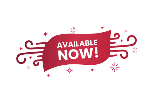 Available now promotional text banner