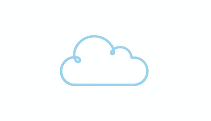 Fototapeta premium Simple Cloud Icon Outline, Minimalist Blue Sky Weather Symbol, Vector Graphic