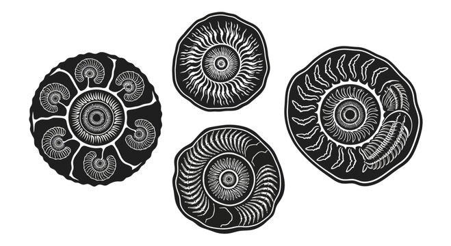 Fossilized Ammonites: Ancient Marine Life, Spiral Shells, Prehistoric Creatures, Geological Specimens