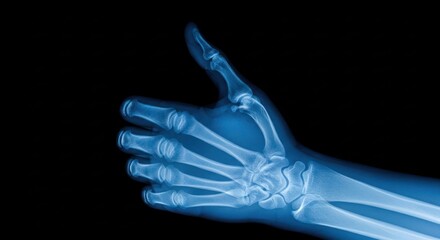 X-ray of a human hand giving a 