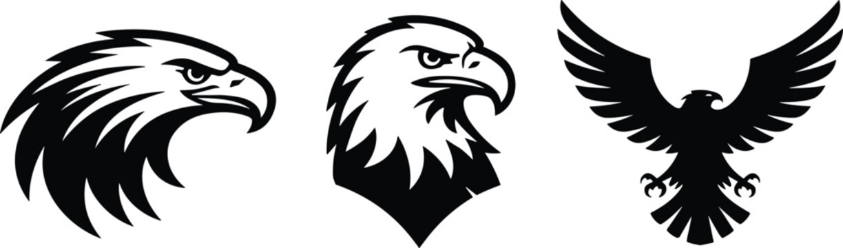 PrintEagle head illustration, eagle silhouette, bird of prey artwork, majestic eagle vector, freedom symbol, patriotic eagle design, wildlife emblem, strong eagle graphic