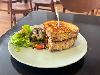 Tuna Melt, The perfect brunch indulgence. A must-try dish featuring gooey melted cheese and savory tuna