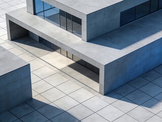 Fototapeta premium Concrete Modern Building with Tiled Surfaces