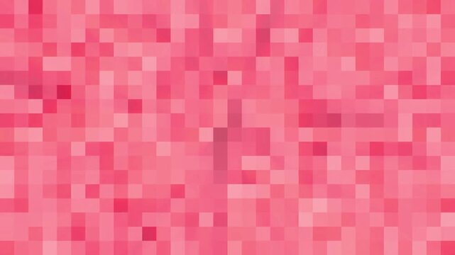Modern geometric digital pattern of shimmering ruby and rose square tiles.