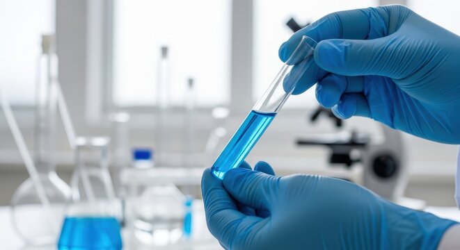 Close-Up of Test Tubes in a Cutting-Edge Laboratory Advancing Scientific Research and Innovation