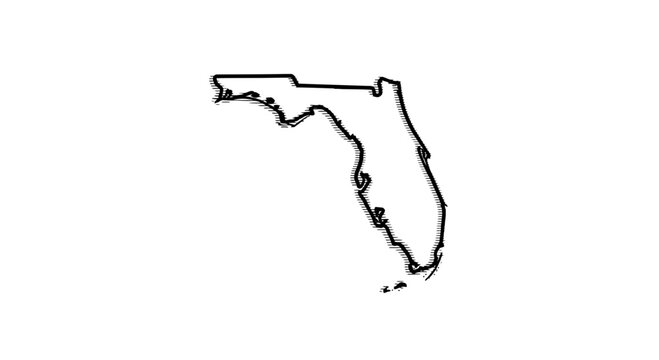 Florida Outline Map - Hand Drawn Sketch Style