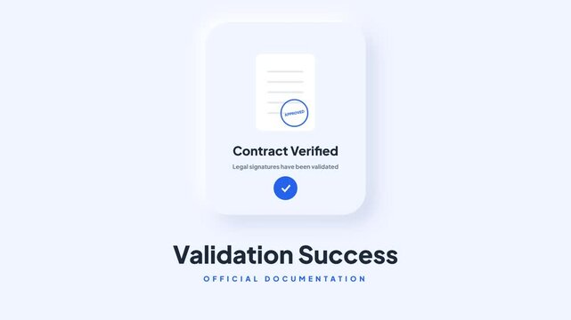 Contract Verification Successful Official Documentation Confirms Agreement Validation