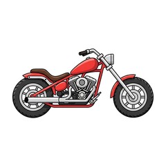Obraz premium Red motorcycle with chrome pipes.