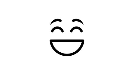 Obraz premium Happy Face Icon, Joyful Emotion, Simple Line Art, Positive Expression, Smile Symbol