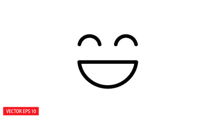 Obraz premium Happy Face Icon, Simple Line Art Smiley Emoji, Joyful Expression, Vector Graphic