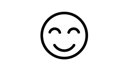 Fototapeta premium Happy Face Icon, Simple Line Art, Joyful Emotion, Smiley Symbol, Vector Graphic