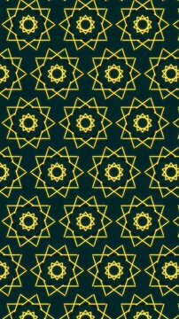 Self Drawing Golden Girih Strapwork on Teal 1 Loop