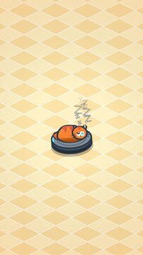 Premium Isometric Loaf Cat Sleeping On Robot Vacuum Loop