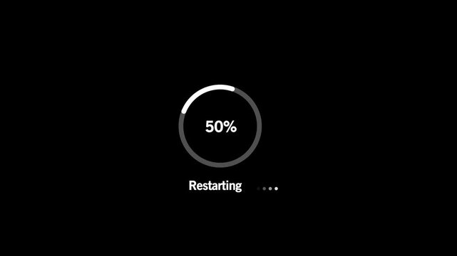 Animated abstract circle loading bar resolving from 0 to 100%, designed for progress. on Black Background and features 4k Animation video