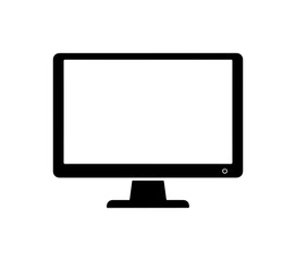 Fototapeta premium Minimalist Black Computer Monitor Vector Icon