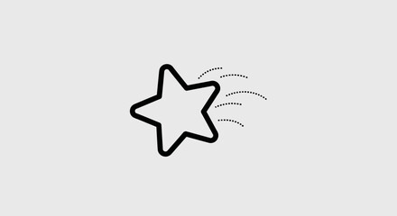 Obraz premium Shooting Star Icon with Motion Trails, Simple Line Art