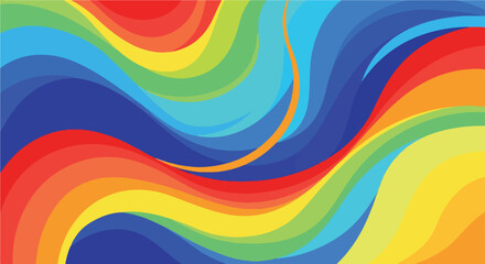 Fototapeta premium Colorful, abstract artwork composed of flowing, layered waves