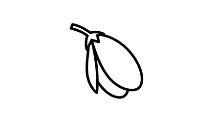 Fototapeta premium Simple Line Art Icon of an Eggplant or Aubergine Vegetable