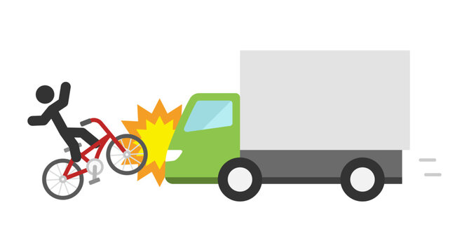 自転車とトラックの事故